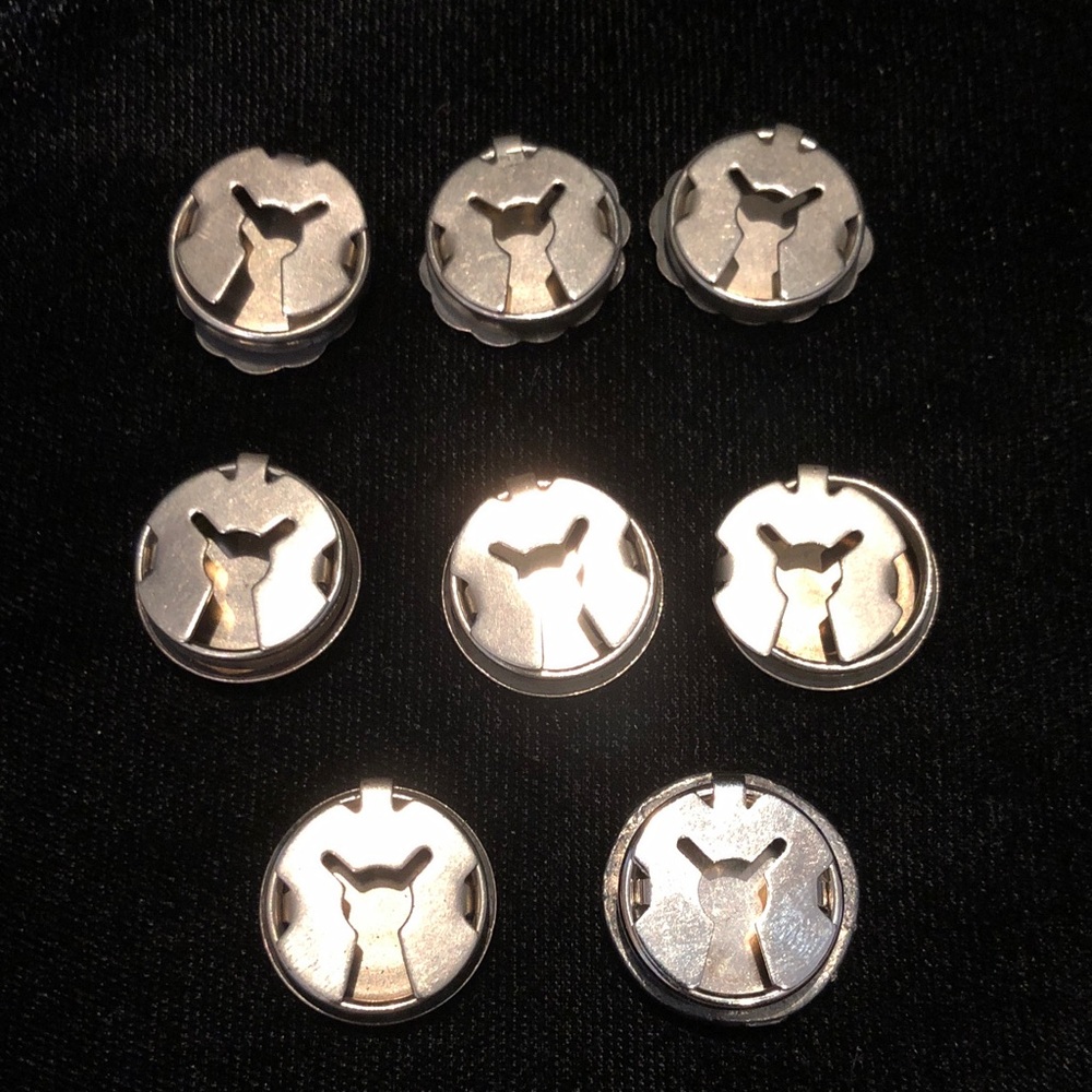 Button Covers, Silver Metal, 8 - Picture 5 of 6
